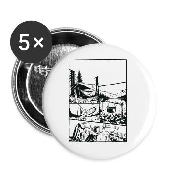 Wild Enough Camping Adventure - Buttons large 2.2''/56 mm (5-pack) - white - Front