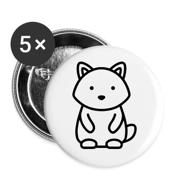 raccoon - Buttons large 2.2''/56 mm (5-pack) - white - Front