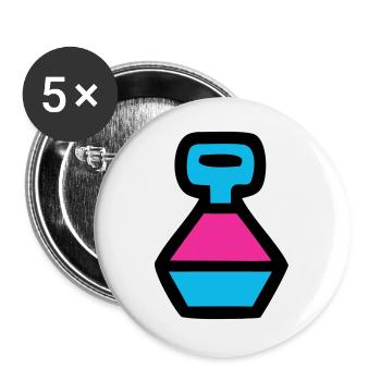 Retro Water Bottle 90s Pop Art - Buttons large 2.2''/56 mm (5-pack) - white - Front