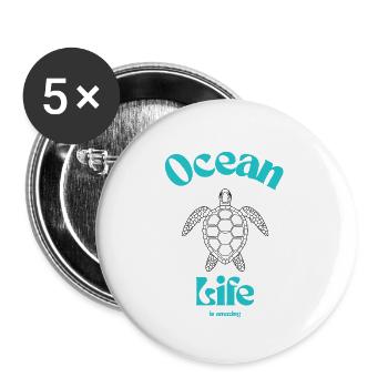 Ocean Life Turtle Shirt - Buttons large 2.2''/56 mm (5-pack) - white - Front