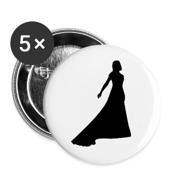 Tanzen - Buttons groß 56 mm (5er Pack) - Weiß - Vorne