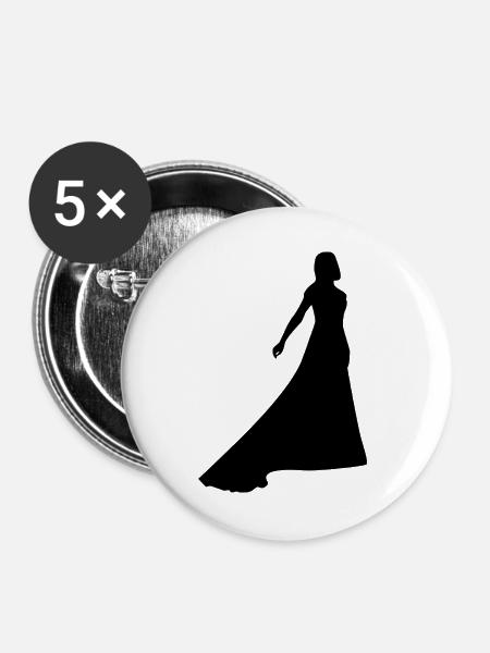 Tanzen - Buttons groß 56 mm (5er Pack) - Weiß