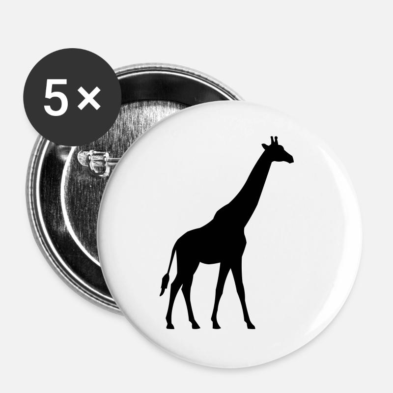 Giraffe - Buttons groß 56 mm (5er Pack) - Weiß
