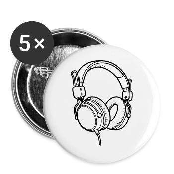 headphones - Buttons large 2.2''/56 mm (5-pack) - white - Front