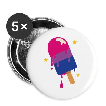 Mois de la fierté LGBTQ - Bisexuel - Lot de 5 grands badges (56 mm) - blanc - Devant