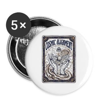 Cosmic Alignment Spirit - Buttons groß 56 mm (5er Pack) - Weiß - Vorne