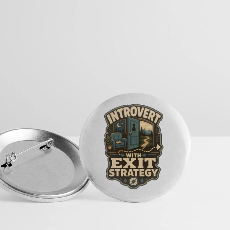 Introvert With Exit Strategy Buttons groß 56 mm (5er Pack)
