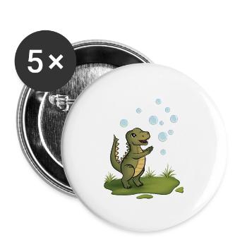 Dino Bläschenzauber - Buttons groß 56 mm (5er Pack) - Weiß - Vorne