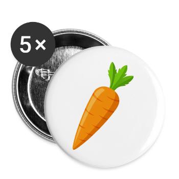 carotte - Lot de 5 grands badges (56 mm) - blanc - Devant