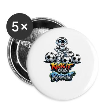 Self-confident football robot - Buttons large 2.2''/56 mm (5-pack) - white - Front