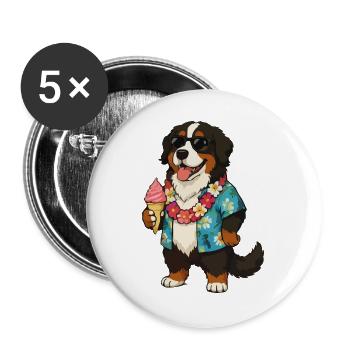 Hawaiianischer Hund mit Eis - Buttons large 2.2''/56 mm (5-pack) - white - Front