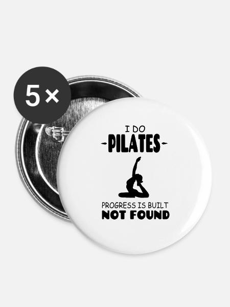 I Do Pilates - Buttons groß 56 mm (5er Pack) - Weiß