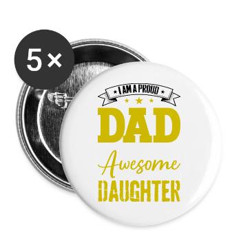 Father and daughter - Buttons large 2.2''/56 mm (5-pack) - white - Front