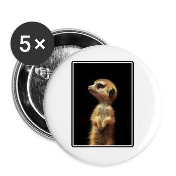 Suricate, Suricate, Animal, Animal préféré, Cadeau - Lot de 5 grands badges (56 mm) - blanc - Devant