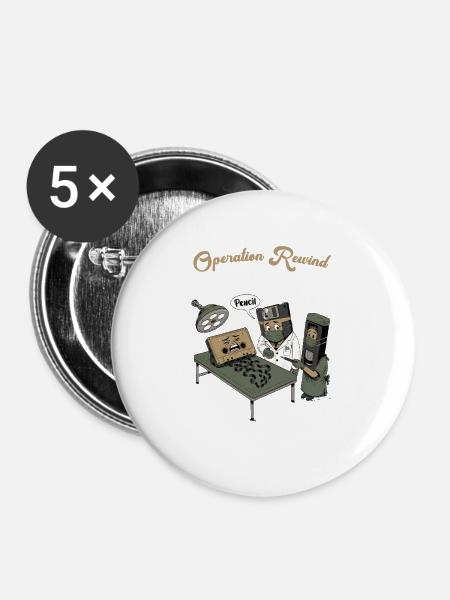 Operation Rewind: Retro MedTech - Buttons groß 56 mm (5er Pack) - Weiß
