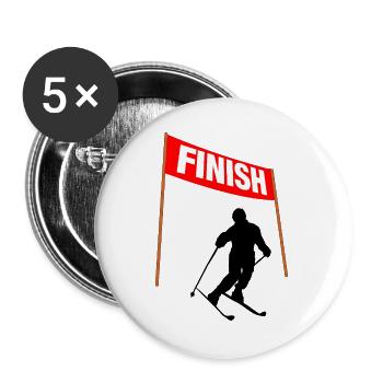 Ski Finish Line - Buttons large 2.2''/56 mm (5-pack) - white - Front