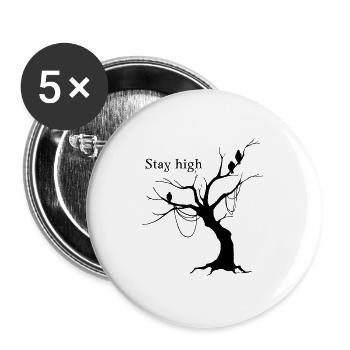 Stay High Spooky Gothic Tree with Birds - Buttons large 2.2''/56 mm (5-pack) - white - Front