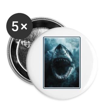 Great White Shark Great White Shark - Buttons large 2.2''/56 mm (5-pack) - white - Front