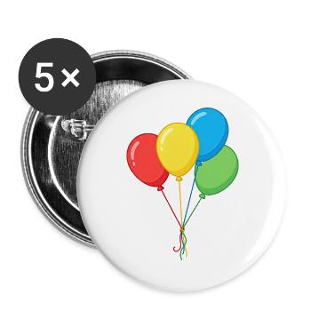 Illustration graphique de quatre ballons colorés - Lot de 5 grands badges (56 mm) - blanc - Devant