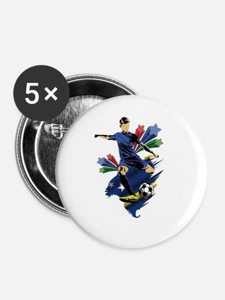 Curacao - Curaçao - Flaggen - Buttons groß 56 mm (5er Pack) - Weiß