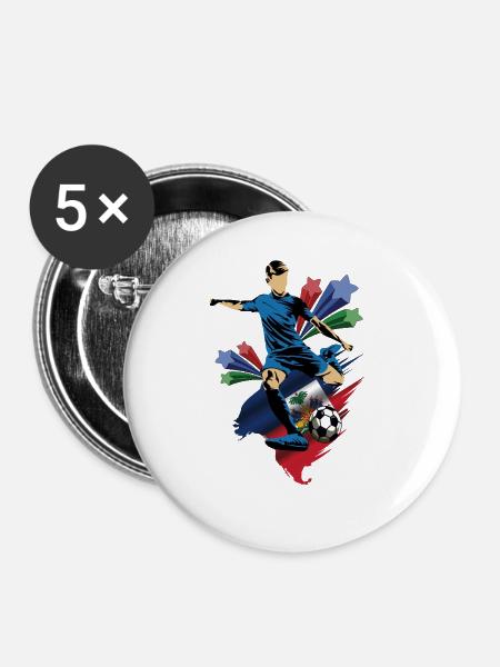 Haiti - Haiti - Flaggen - Buttons groß 56 mm (5er Pack) - Weiß