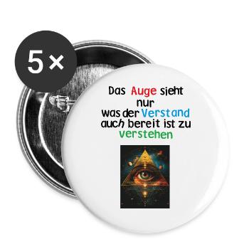 Das_Auge - Buttons groß 56 mm (5er Pack) - Weiß - Vorne