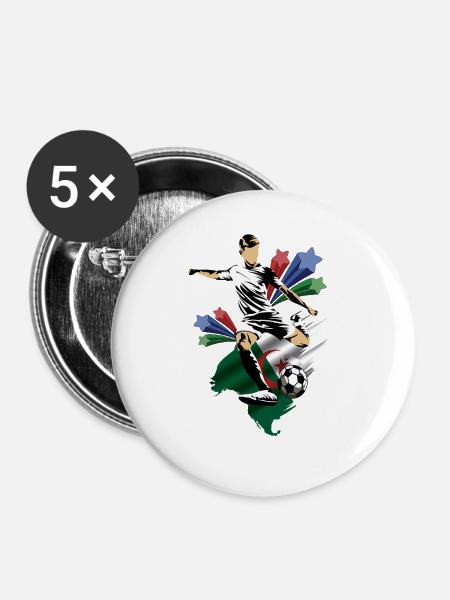 Argelia – Algerien – Flagge - Buttons groß 56 mm (5er Pack) - Weiß