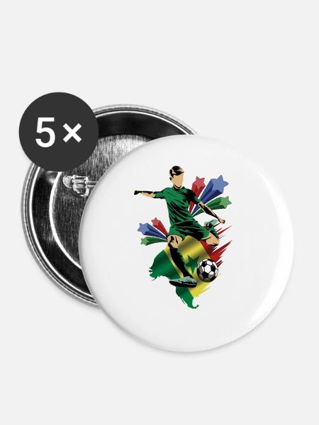 Senegal – Senegal – Flaggen - Buttons groß 56 mm (5er Pack) - Weiß