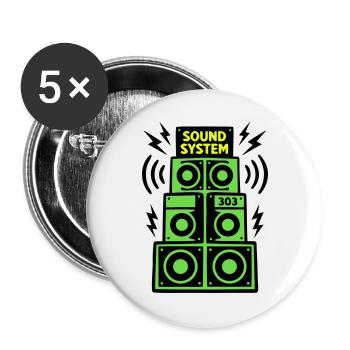 Sound System Speaker Techno Festival DJ - Buttons large 2.2''/56 mm (5-pack) - white - Front