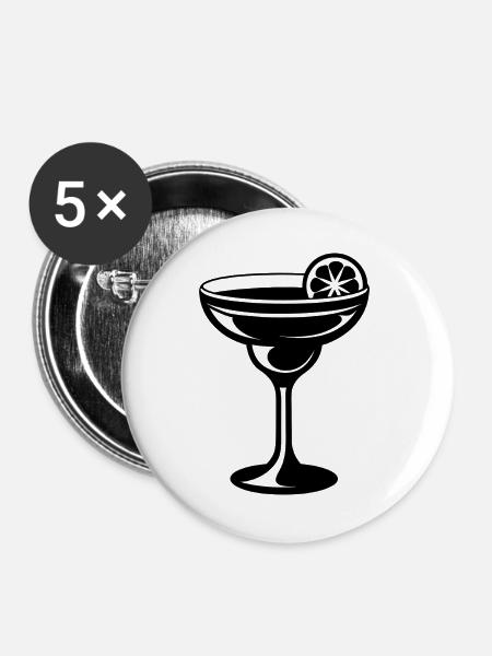 Margarita-Glas - Buttons groß 56 mm (5er Pack) - Weiß