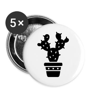 Cactus plante succulente maman botanique - Lot de 5 grands badges (56 mm) - blanc - Devant