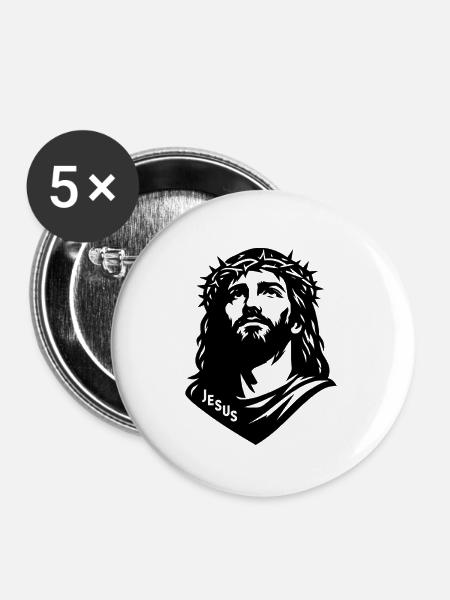 Jesus Messias - Buttons groß 56 mm (5er Pack) - Weiß