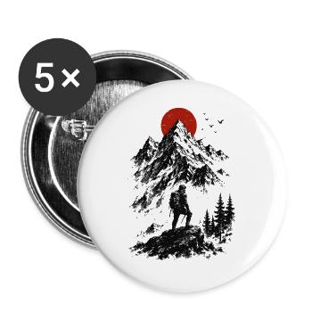 Gegen die Spitze hin - Buttons groß 56 mm (5er Pack) - Weiß - Vorne