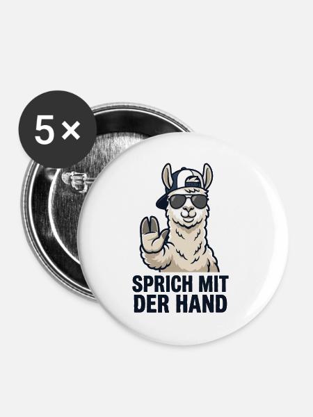 Cooler Spruch Lustiges Lama - Buttons groß 56 mm (5er Pack) - Weiß