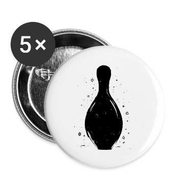 Croquis de bowling - Lot de 5 grands badges (56 mm) - blanc - Devant