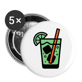 Cocktail Glass Summer Drink Vacances de garçon pour filles - Lot de 5 grands badges (56 mm) - blanc - Devant