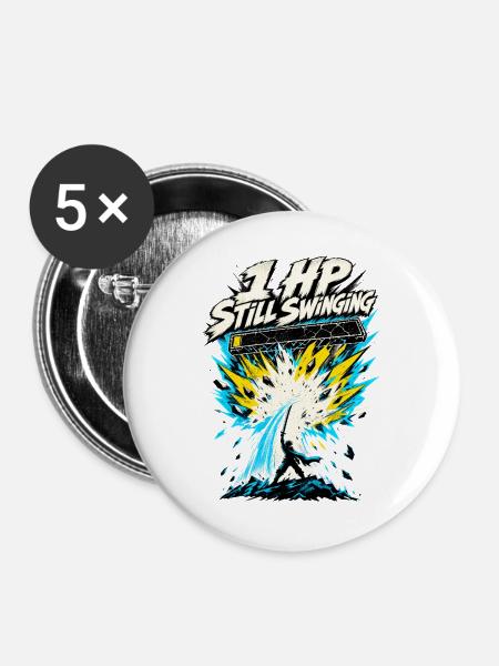 1 HP Still Swinging Artwork - Buttons groß 56 mm (5er Pack) - Weiß