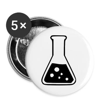 Reagenzglas Chemie Chemiker Geschenk - Buttons groß 56 mm (5er Pack) - Weiß - Vorne