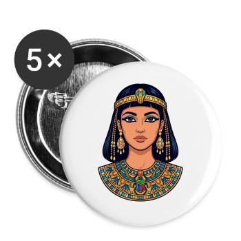 Cléopâtre - Reine d’Égypte - Lot de 5 grands badges (56 mm) - blanc - Devant