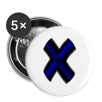 Neon X-Cross Blue - Buttons large 2.2''/56 mm (5-pack) - white - Front