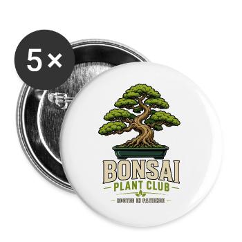 Bonsaï Plant Plant Bonsai du Japon Bonsai - Lot de 5 grands badges (56 mm) - blanc - Devant