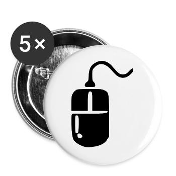 Retro Computer Vintage 80er 90er Jahre Geschenk - Buttons groß 56 mm (5er Pack) - Weiß - Vorne