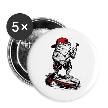  Funny SUP Paddleboard Board Stand Up paddel - Buttons groß 56 mm (5er Pack) - Weiß - Vorne