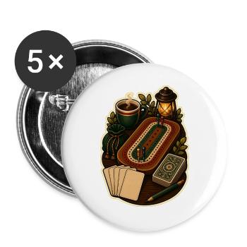 Cribbage Breadboard Cards - Buttons large 2.2''/56 mm (5-pack) - white - Front