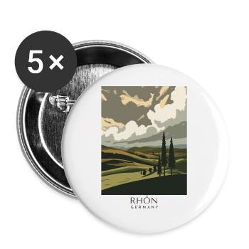 Rhön Vintage Landscape | National Park Style - Buttons groß 56 mm (5er Pack) - Weiß - Vorne