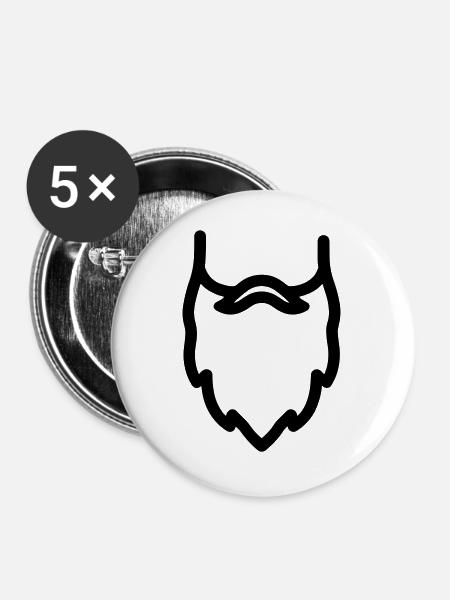 Beard - Buttons groß 56 mm (5er Pack) - Weiß