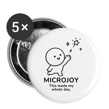 Microjoy – This Made My Whole Day | Happy Mood - Buttons groß 56 mm (5er Pack) - Weiß - Vorne