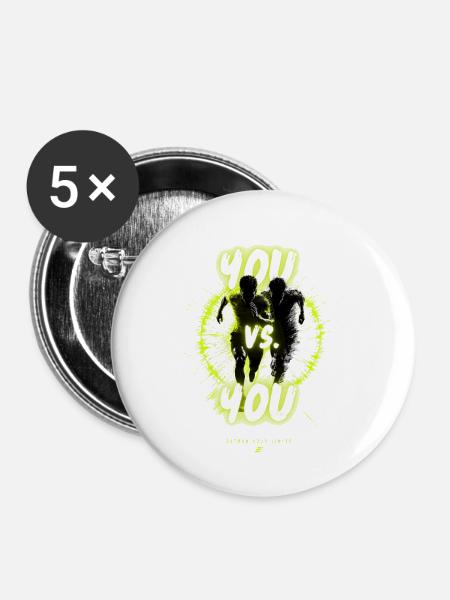 YOU vs YOU Fitness-Duell - Buttons groß 56 mm (5er Pack) - Weiß