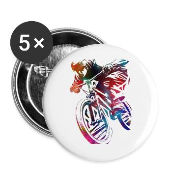 Un vélo coloré dans l’abstraction - Lot de 5 grands badges (56 mm) - blanc - Devant