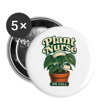 Plant Nurse On Call, Plant Nursery Indoor, Anthuri - Buttons large 2.2''/56 mm (5-pack) - white - Front